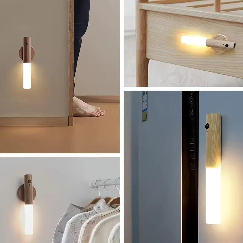 HomeDobe™ Wood LED Night Light Wireless Lamp