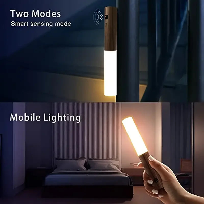 HomeDobe™ Wood LED Night Light Wireless Lamp